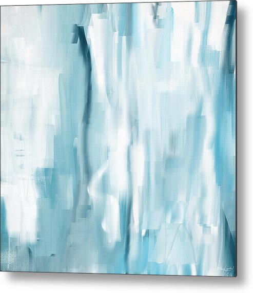 Light Blue Metal Print featuring the painting Icy Passion by Lourry Legarde