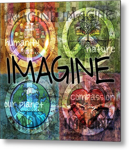 Imagine Metal Print featuring the digital art Imagine by Evie Cook