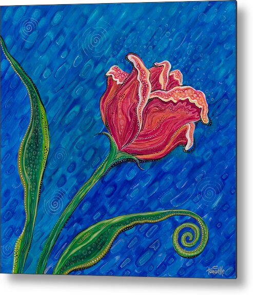 Floral Metal Print featuring the painting Inner Strength by Tanielle Childers