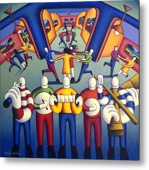Interior Metal Print featuring the painting Interior Trad.session With Dancers by Alan Kenny