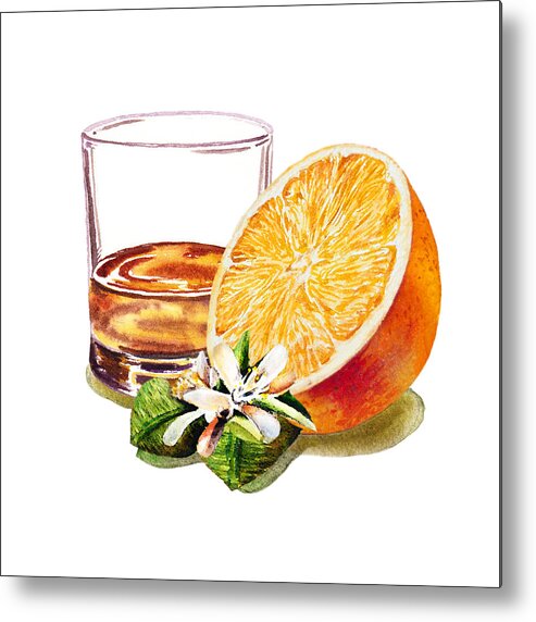 Whiskey Metal Print featuring the painting Irish Whiskey And Orange by Irina Sztukowski