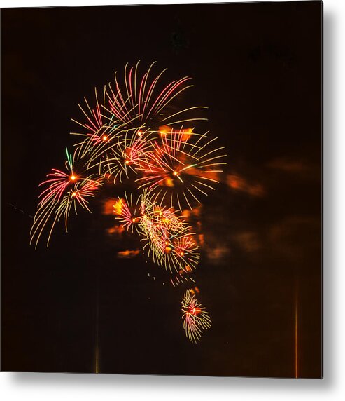 Boston Metal Print featuring the photograph Japanese Parasols in Fireworks by Sylvia J Zarco
