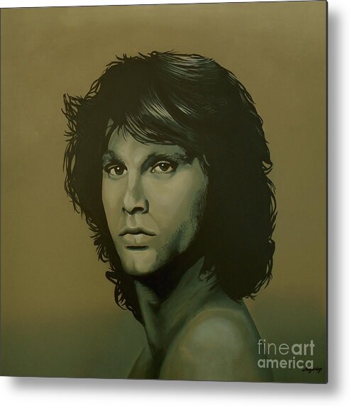 Jim Morrison Metal Print featuring the painting Jim Morrison Painting by Paul Meijering