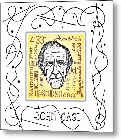 Cage Metal Print featuring the digital art John Cage by Paul Helm