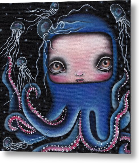 Octopus Metal Print featuring the painting Jolenta by Abril Andrade