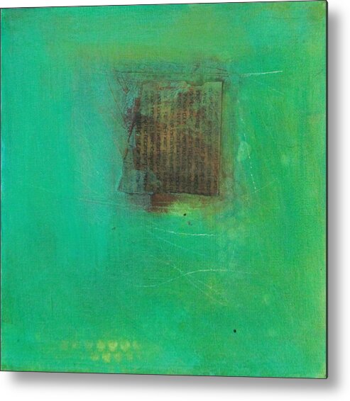 Abstract Blue Metal Print featuring the painting Reflection #2 by Lauren Petit