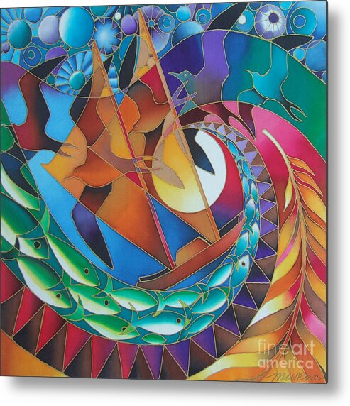 Pacific Metal Print featuring the painting Journey of the Vaka III by Maria Rova
