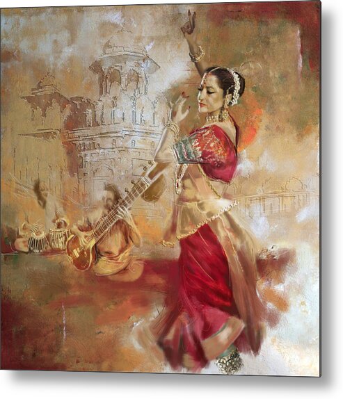 Zakir Metal Print featuring the painting Kathak Dancer 8 by Corporate Art Task Force