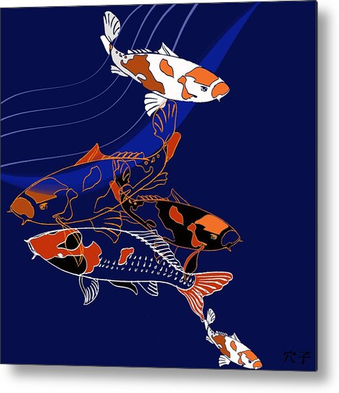 Fish Metal Print featuring the painting Koi by Anna Platts