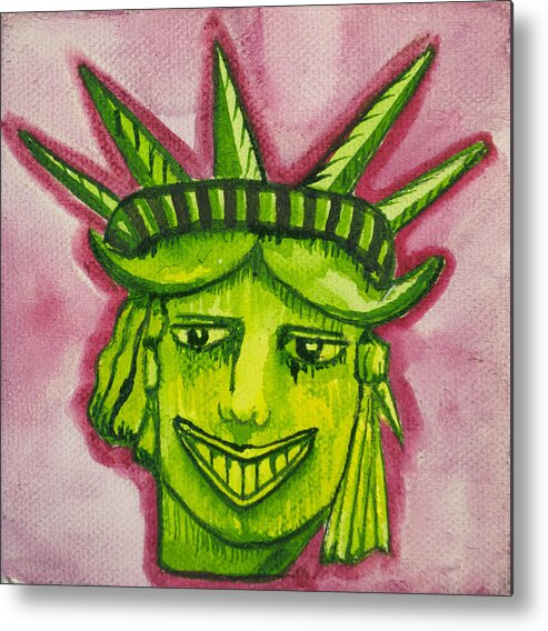 Lady Liberty Metal Print featuring the painting Lady Liberty Tillie by Patricia Arroyo
