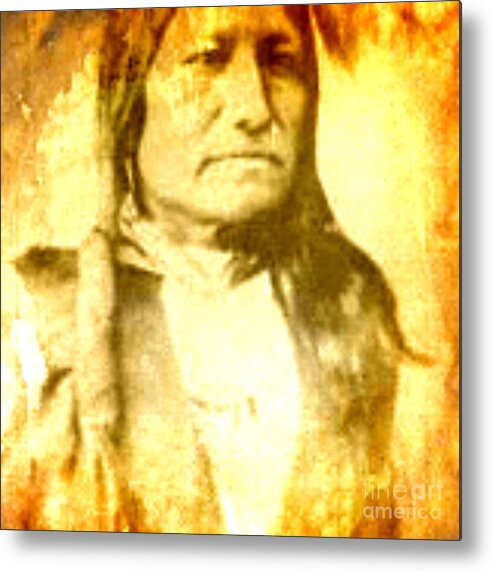 American Indian Metal Print featuring the digital art Lakota Chief Sitting Bull by Steven Pipella