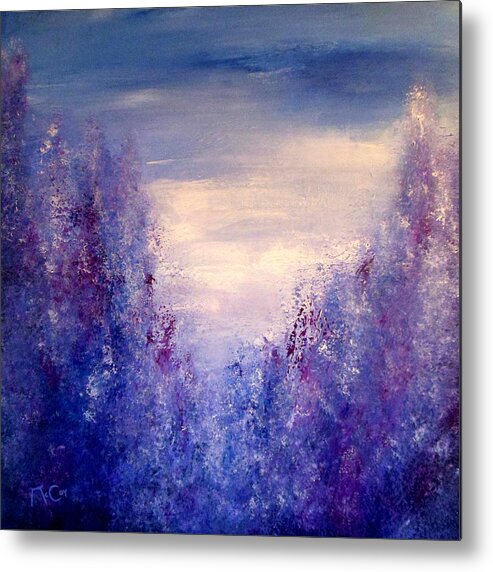 Abstract Metal Print featuring the painting Lavender Dreams by K McCoy