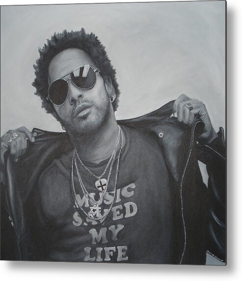 Lenny Kravitz Metal Print featuring the painting Lenny Kravitz by David Dunne