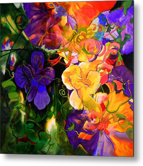 Flowers Molecules Protein Petals Chemistry Metal Print featuring the painting Life of flowers by Georg Douglas