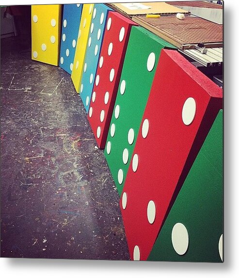 Liquidreddesign Metal Print featuring the photograph Life Size 3 Ft Tall Colored Dominos For by Noir Halo