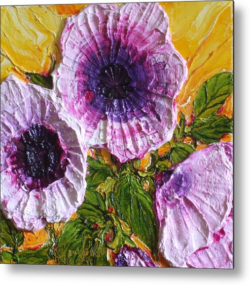 Purple Flower Prints Metal Print featuring the painting Light Purple Morning Glory by Paris Wyatt Llanso