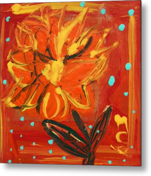 Flower Metal Print featuring the painting Light Rain by Mary Carol Williams