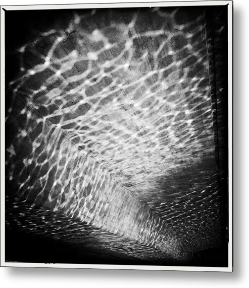 Light Metal Print featuring the photograph Light reflections black and white by Matthias Hauser