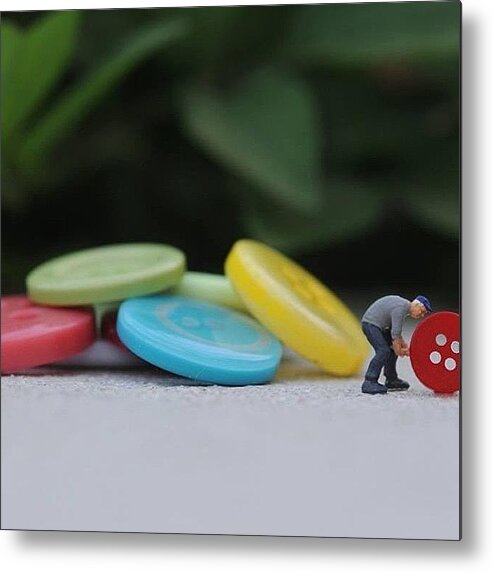 Decorative Metal Print featuring the photograph #little #people #around #working #hard by Julio Kamara 