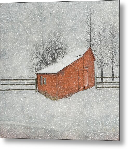 Red Barn Metal Print featuring the photograph Little Red Barn by Juli Scalzi