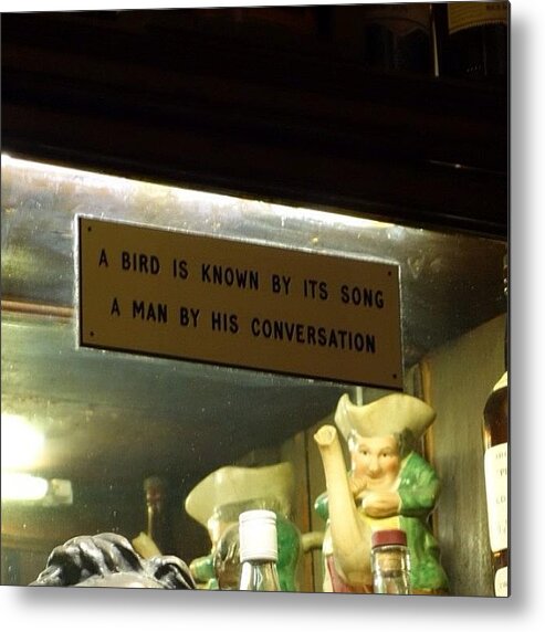  Metal Print featuring the photograph Little Sign In A Pub In Dublin. Can't by Jordan Napolitano
