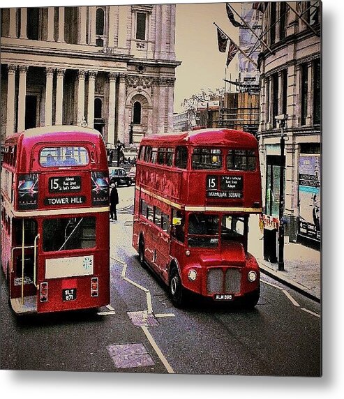 Tagstagramers Metal Print featuring the photograph London Buses!! by Chris Drake