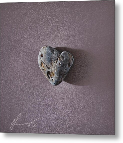 Still Life Metal Print featuring the drawing Lonely heart by Elena Kolotusha