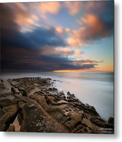  Metal Print featuring the photograph Long Exposure Sunset Of An Incoming by Larry Marshall