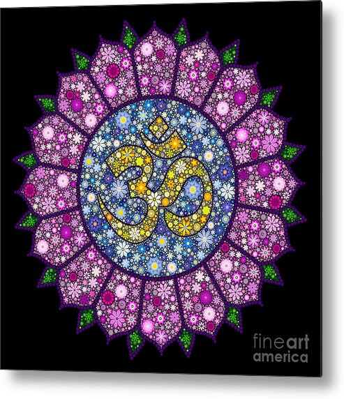 Om Metal Print featuring the digital art Lotus Aum by Tim Gainey