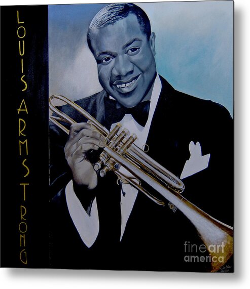 Jazz Metal Print featuring the painting Louis Armstrong by Michelle Brantley