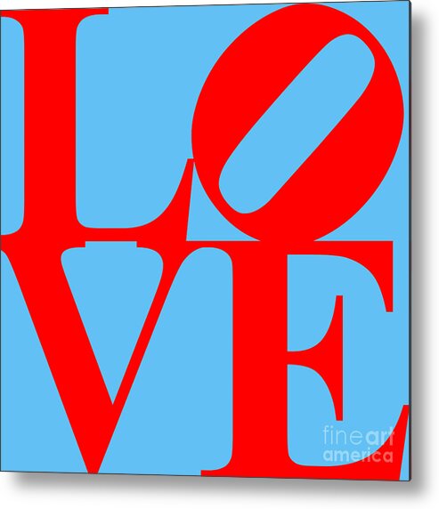 Love Metal Print featuring the digital art LOVE 20130707 Red Blue by Wingsdomain Art and Photography