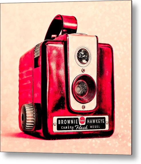 Pop Art Metal Print featuring the photograph Magenta Brownie Hawkeye - Square by Jon Woodhams