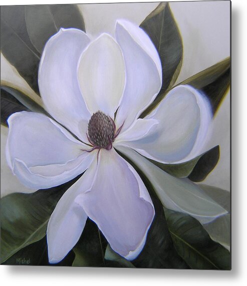 Mishel Vanderten Metal Print featuring the painting Magnolia Square by Mishel Vanderten