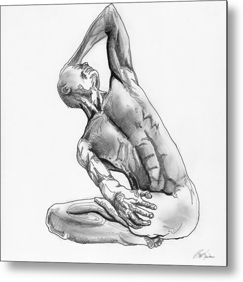 Nudes Metal Print featuring the digital art Male Nude 4 by Brian Kirchner