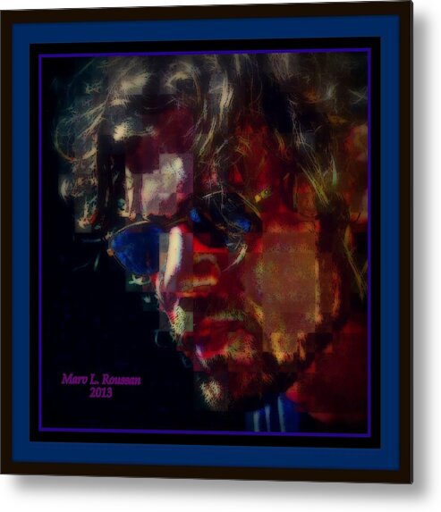 Sun Glasses Metal Print featuring the digital art Man W/Glasses by MarvL Roussan