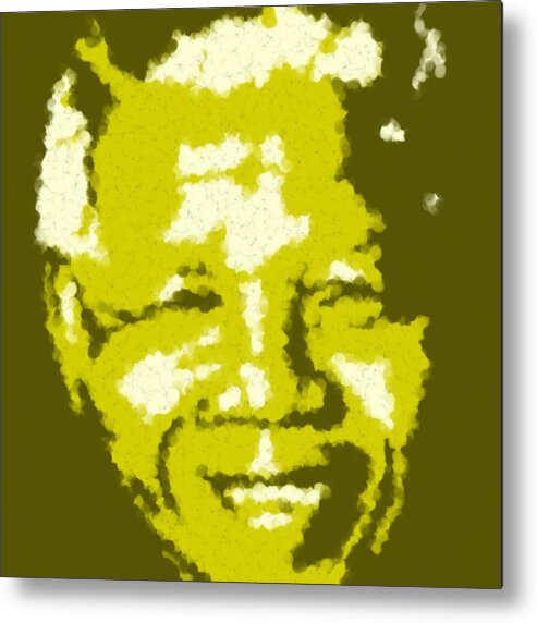 Mandela South African Icon Yellow In The South African Flag Symbolizes Mineral Wealth Painting Metal Print featuring the digital art Mandela South African Icon YELLOW in the South African flag symbolizes mineral wealth Painting by Asbjorn Lonvig