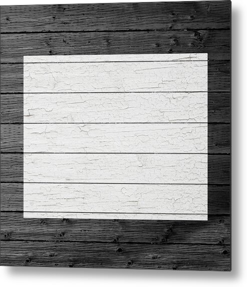 Map Of Colorado Metal Print featuring the mixed media Map Of Colorado State Outline White Distressed Paint On Reclaimed Wood Planks by Design Turnpike