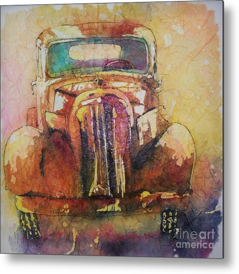 Old Truck Metal Print featuring the painting Marcias Truck by Carol Losinski Naylor