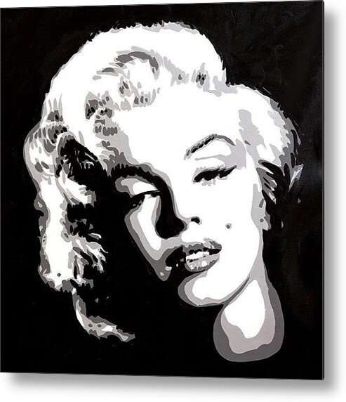 Warhol Metal Print featuring the photograph Marilyn Monroe Painting 24x24 by Ocean Clark