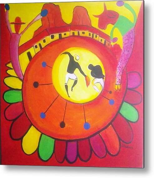 Marimba Metal Print featuring the painting Marimbona by Jose jackson Guadamuz guadamuz
