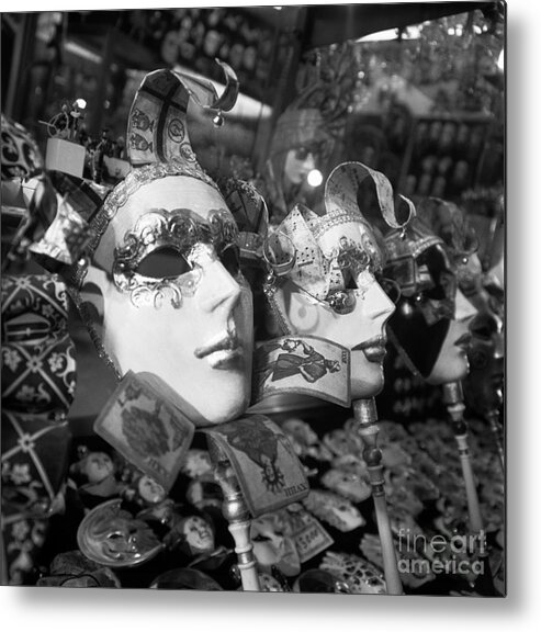 Masks Metal Print featuring the photograph Masks in shop window by Riccardo Mottola