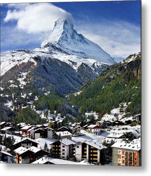 Snow Metal Print featuring the photograph Matterhorn by Pilar Azaña Talán