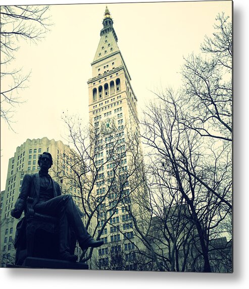 Met Life Tower Metal Print featuring the photograph Met Life and Madison Square Park by Natasha Marco