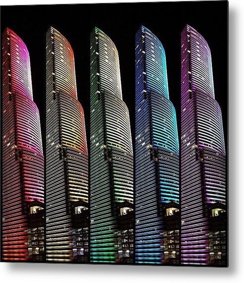 Beautiful Metal Print featuring the photograph Miami Tower - Miami ( 1986 ) ... In by Joel Lopez