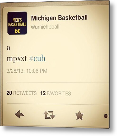  Metal Print featuring the photograph Michigan Basketball...why You Drunk? by Nish K.