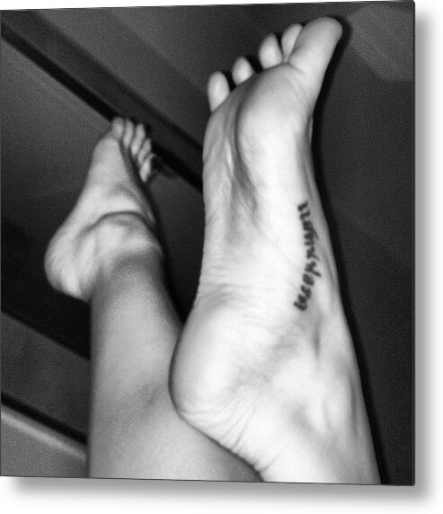 Tattoo Metal Print featuring the photograph #midnightsole #soles #feet #foot by Tantalising Toes
