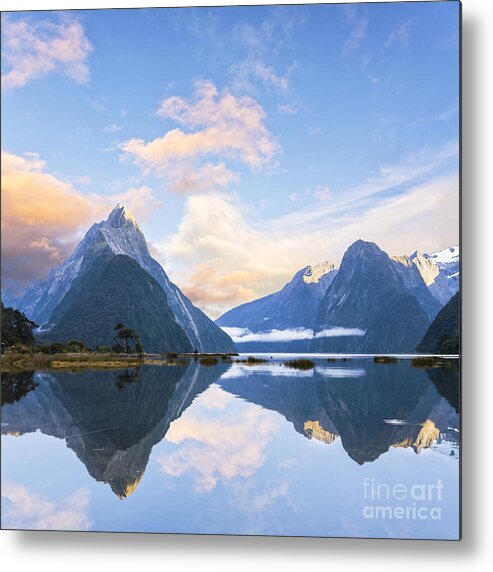 Colour Metal Print featuring the photograph Milford Sound New Zealand by Colin and Linda McKie