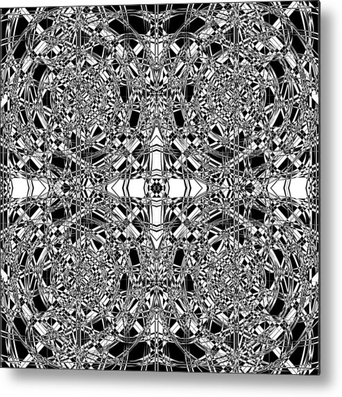 Abstract Metal Print featuring the digital art B W Sq 5 by Mike McGlothlen