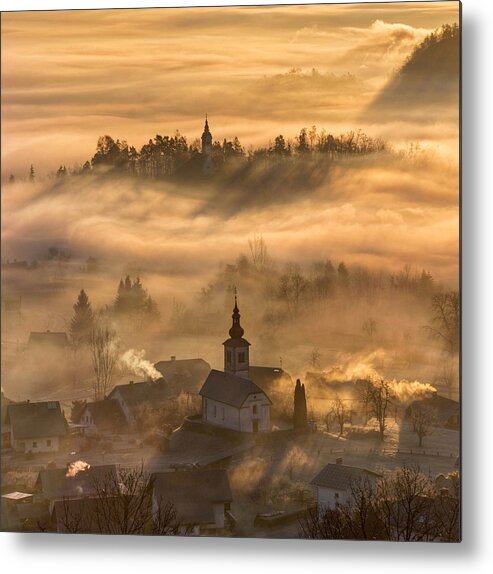 Landscape Metal Print featuring the photograph Misty Morning by Ales Krivec