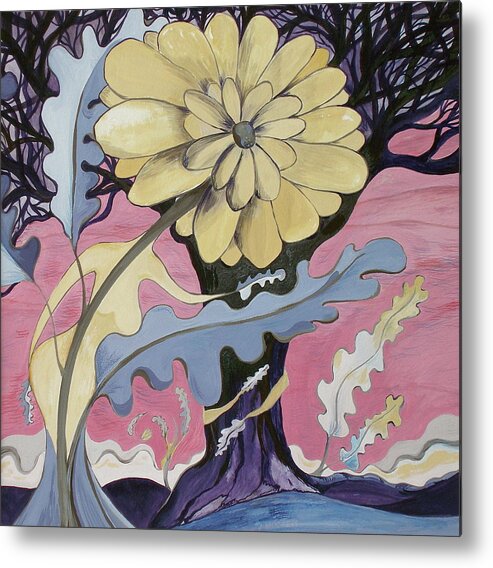 Flower.surreal Metal Print featuring the painting Miz Fleur by Susan Wright